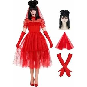 Womens Gothic Wedding Dress Adult Halloween Costume Cosplay Size: Large